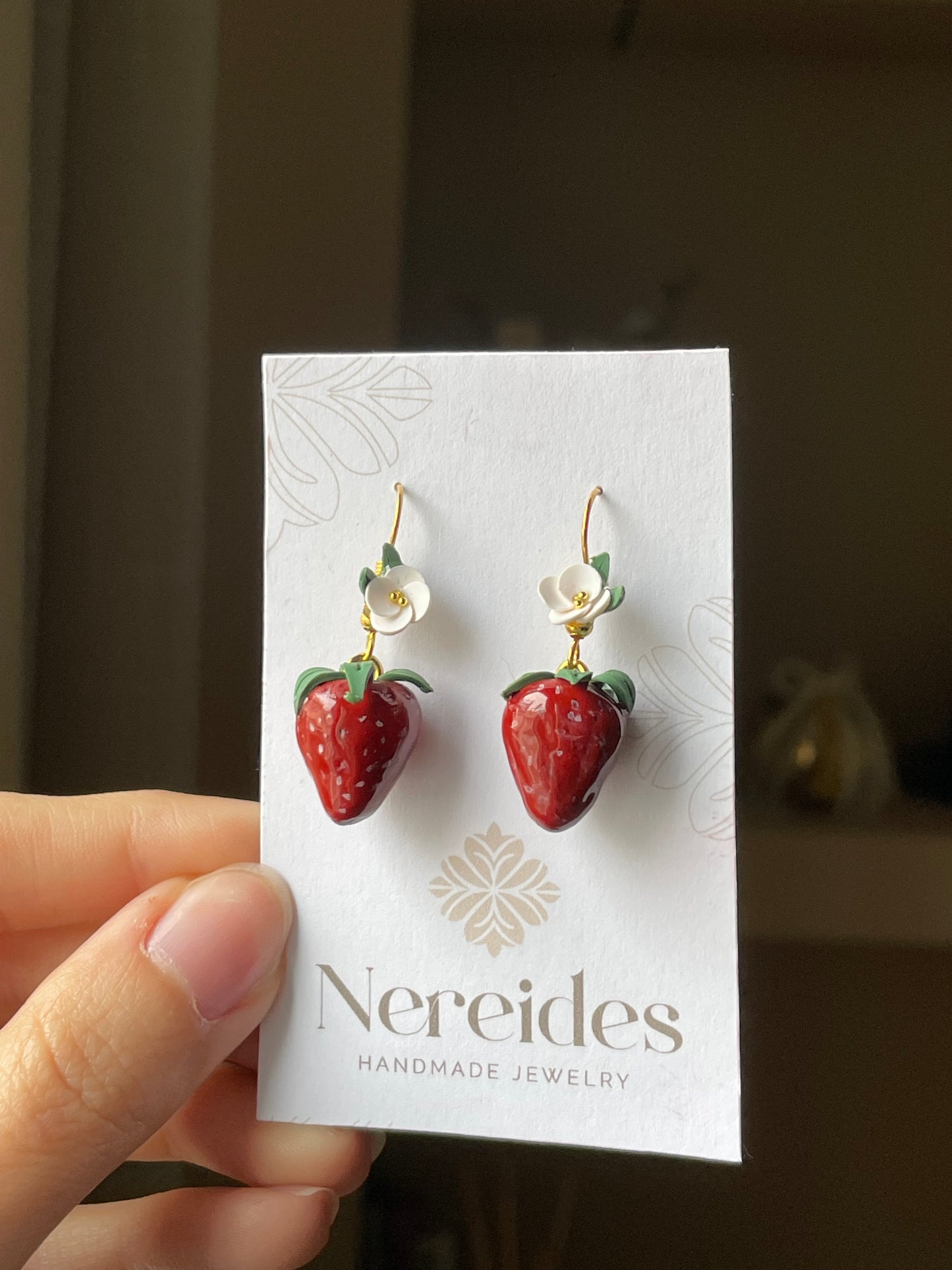 STRAWBERRY KISS | Χειροποίητα σκουλαρίκια από πολυμερικό πηλό