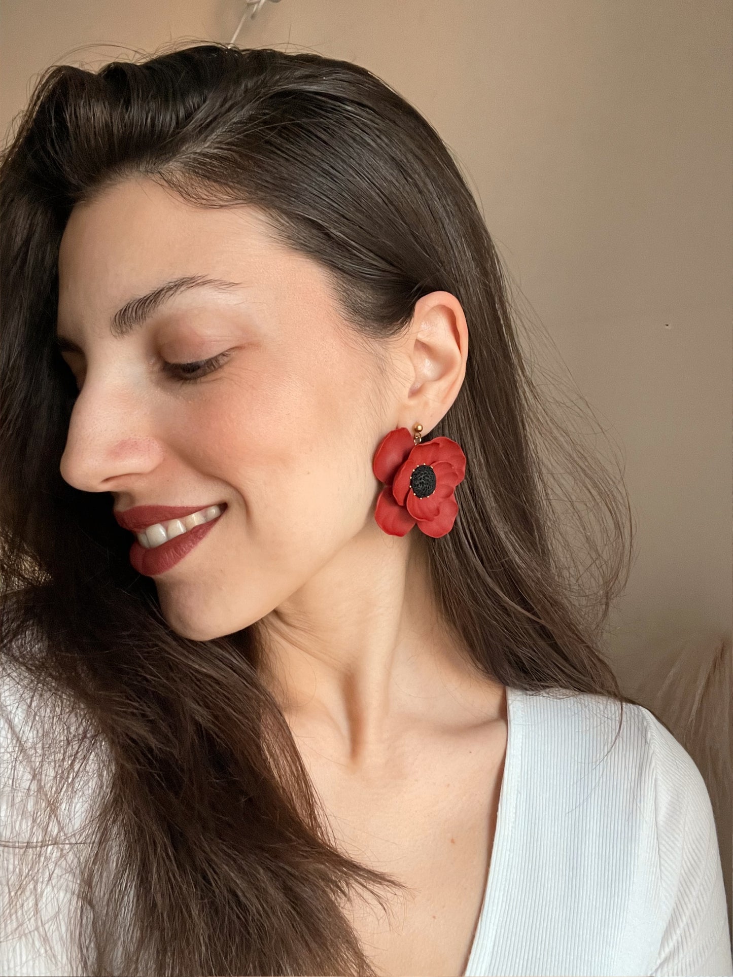 SCARLET LADY | Χειροποίητα σκουλαρίκια από πολυμερικό πηλό