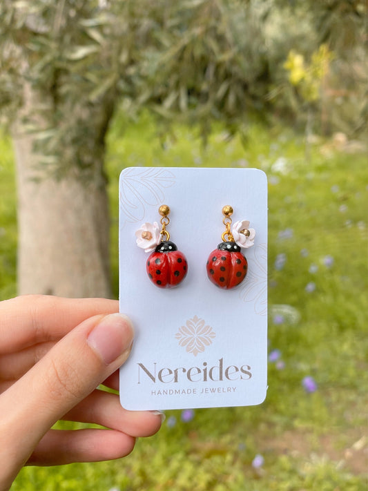 LADYBUGS | Χειροποίητα σκουλαρίκια από πολυμερικό πηλό