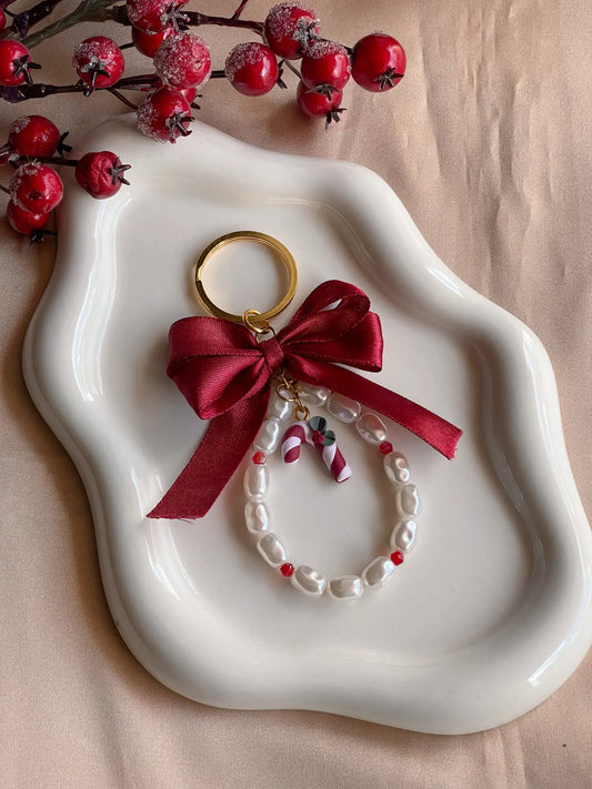 RIBBONETTE | Αξεσουάρ με χάντρες και στοιχεία από πολυμερικό πηλό - Candy Cane