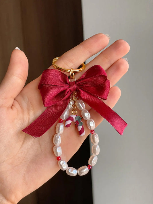 RIBBONETTE | Αξεσουάρ με χάντρες και στοιχεία από πολυμερικό πηλό - Candy Cane