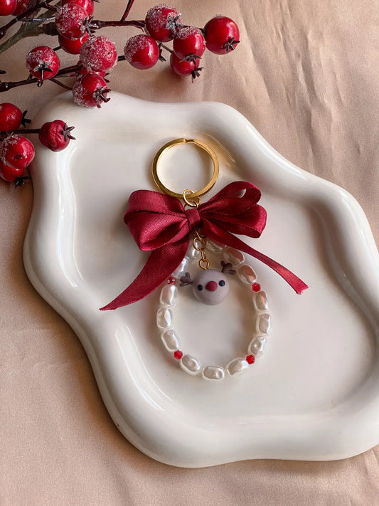 RIBBONETTE | Αξεσουάρ με χάντρες και στοιχεία από πολυμερικό πηλό - Reindeer