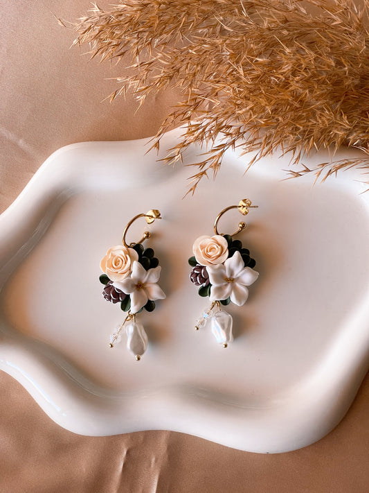 SNOWELIA | Χειροποίητα σκουλαρίκια από πολυμερικό πηλό - White