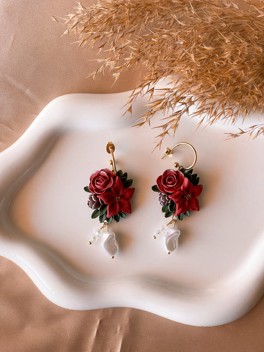 SNOWELIA | Χειροποίητα σκουλαρίκια από πολυμερικό πηλό - Red